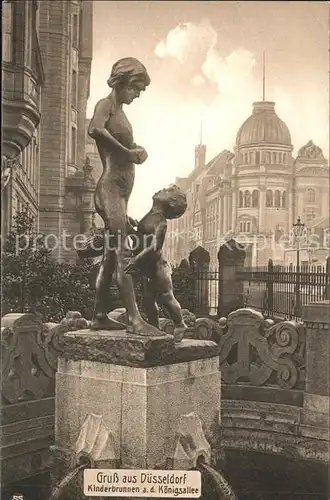 Duesseldorf Kinderbrunnen an der Koenigsallee Skulptur Kat. Duesseldorf