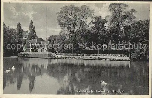 Duesseldorf Gaststaette Zum Fischerhaus am Gondelteich Schwan Kat. Duesseldorf