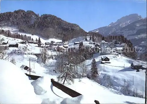 Illgau Ortsansicht mit Kirche Winterpanorama Kat. Illgau