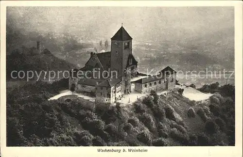 Weinheim Bergstrasse WSC Wachenburg Fliegeraufnahme Kat. Weinheim