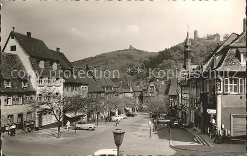 Weinheim Bergstrasse Marktplatz Blick zu den Burgen Kat. Weinheim