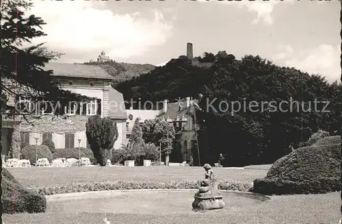 Weinheim Bergstrasse Schlosscafe Skulptur Teich Burgruine Windeck Wachenburg Kat. Weinheim