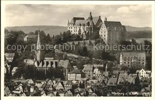 Marburg Lahn Altstadt mit Schloss Kat. Marburg