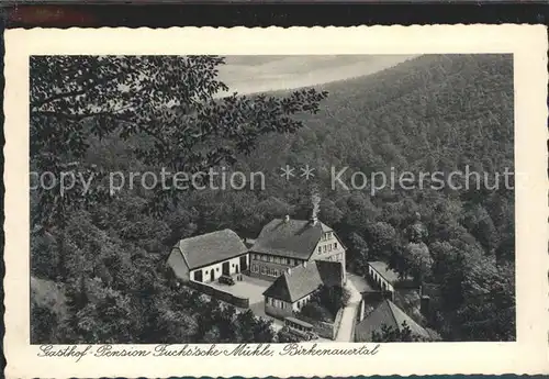 Weinheim Bergstrasse Gasthof Pension Fuchs sche Muehle Ausflugsort Birkenauertal Gedicht Kupfertiefdruck Kat. Weinheim