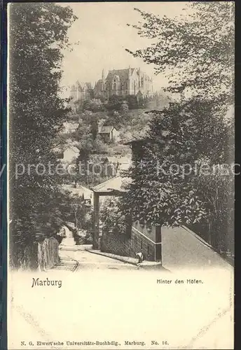 Marburg Lahn Hinter den Hoefen Schloss Kat. Marburg