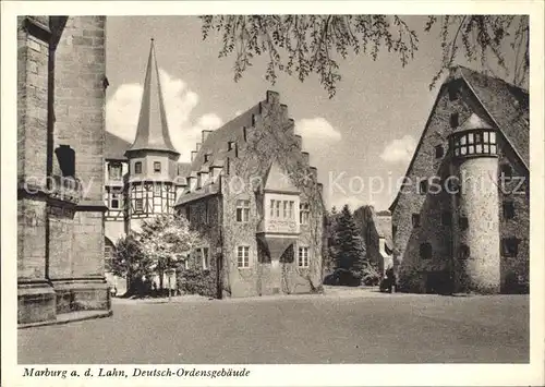 Marburg Lahn Deutsch Ordensgebaeude Kupfertiefdruck Kat. Marburg