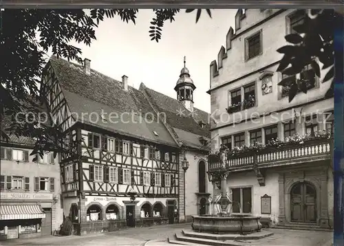 Weinheim Bergstrasse bei der Loewenapotheke Fachwerkhaus Brunnen Kat. Weinheim