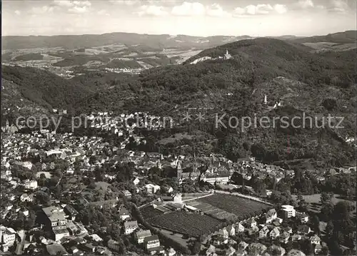 Weinheim Bergstrasse Blick auf das Schloss Burgruine Windeck und Wachenburg Fliegeraufnahme Kat. Weinheim