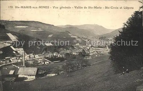 Sainte Marie aux Mines Haut Rhin Vue generale Vallee Sainte Croix et Liepvre Kat. Markirch Sainte Marie aux Mines