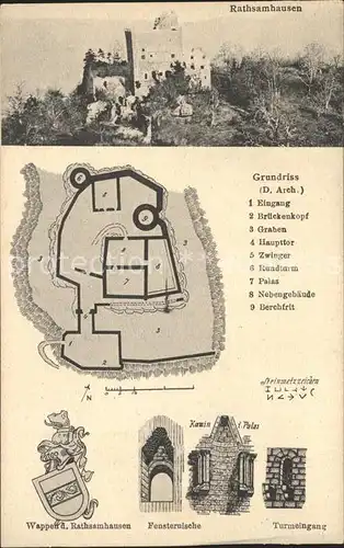 Ottrott Burg Rathsamhausen auf dem Elsberg Geschichte Kat. Ottrott