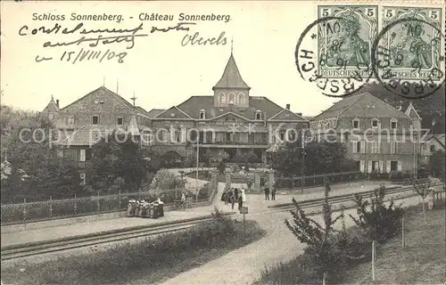 Carspach Schloss Sonnenberg Chateau Eisenbahn Stempel auf AK Kat. Carspach