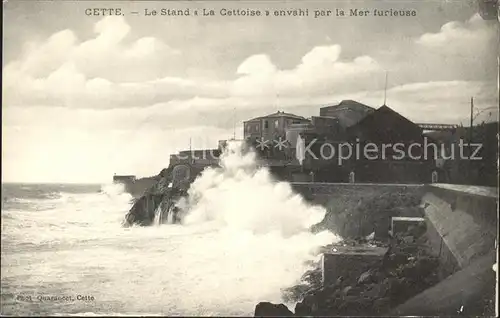 Cette Herault Le Stand "La Cettoise" envahi par la Mer furieuse Kat. Sete