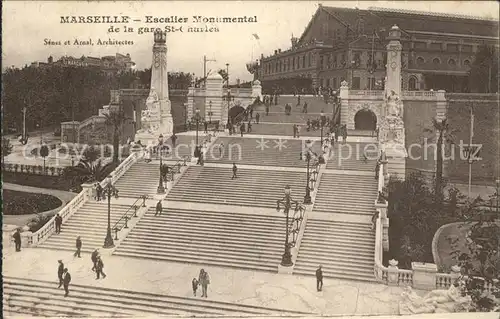 Marseille Escalier Monumental de la Gare Saint Charles Kat. Marseille