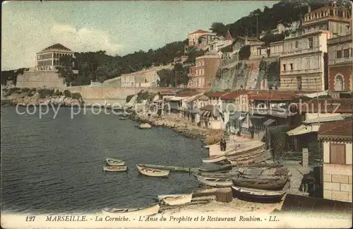 Marseille La Corniche Anse du Prophete Restaurant Roubion Kat. Marseille