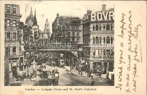 London Ludgate Circus St Pauls Cathedral Kat. City of London