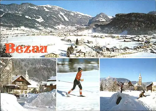 Bezau Vorarlberg Panorama Dorfpartie Kirche Langlauf Kat. Bezau