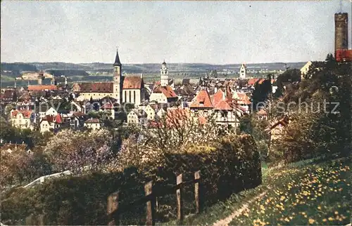 Ravensburg Wuerttemberg Blick ueber die Stadt Kirche Turm Sommerwiese Kat. Ravensburg