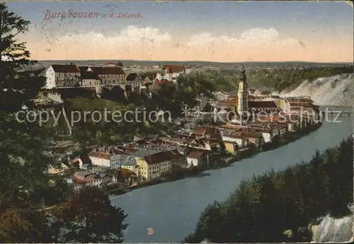 Burghausen Salzach Panorama Kat. Burghausen