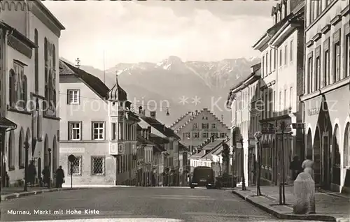 Murnau Markt mit Hohe Kiste Bayerische Voralpen Kat. Murnau a.Staffelsee