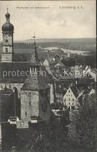 Landsberg Lech Pfarrkirche mit Schmalzturm Kat. Landsberg am Lech