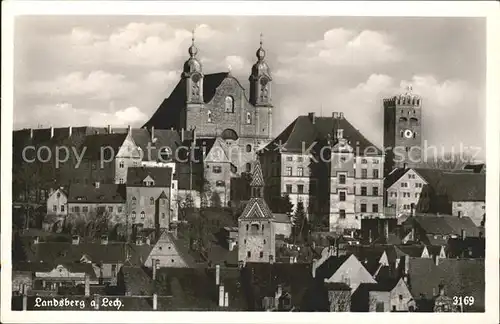 Landsberg Lech Altstadt Turm Kirche Kat. Landsberg am Lech