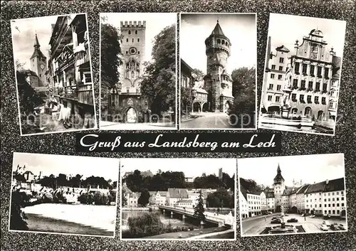 Landsberg Lech Bayertor Mutterturm Rathaus Marienbrunnen Hauptplatz Altstadt  Kat. Landsberg am Lech