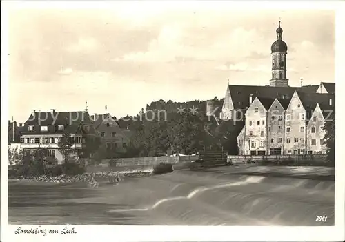 Landsberg Lech Lechwehr Kirche Kat. Landsberg am Lech