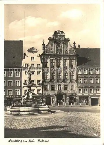 Landsberg Lech Rathaus Fassade Marienbrunnen Kat. Landsberg am Lech