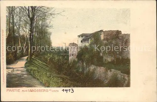 Landsberg Lech Partie an der Stadtmauer Kat. Landsberg am Lech