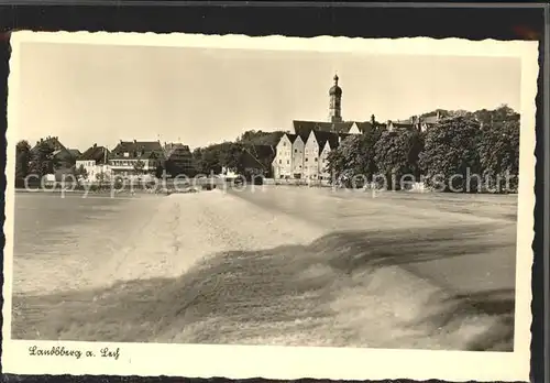 Landsberg Lech Lechwehr Blick zur Altstadt Kat. Landsberg am Lech