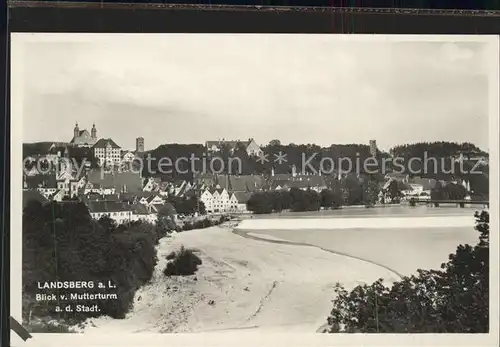 Landsberg Lech Blick vom Mutterturm Lechwehr Kat. Landsberg am Lech