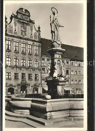 Landsberg Lech Hauptplatz Rathaus Fassade Marienbrunnen Kat. Landsberg am Lech