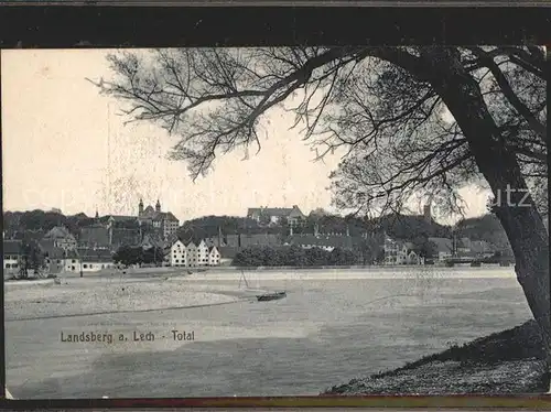 Landsberg Lech Uferpartie am Lech Kat. Landsberg am Lech