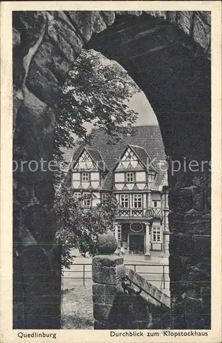 Quedlinburg Durchblick zum Klopstockhaus Geburtshaus Dichter Klopstock Kat. Quedlinburg