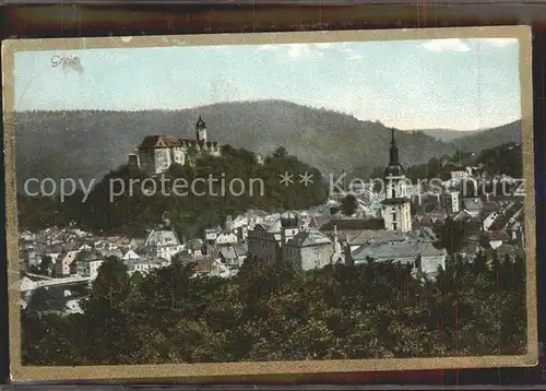 Greiz Thueringen Stadtbild mit Kirche und Schloss Kat. Greiz