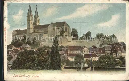 Quedlinburg Stadtbild mit Schloss und Dom Kat. Quedlinburg