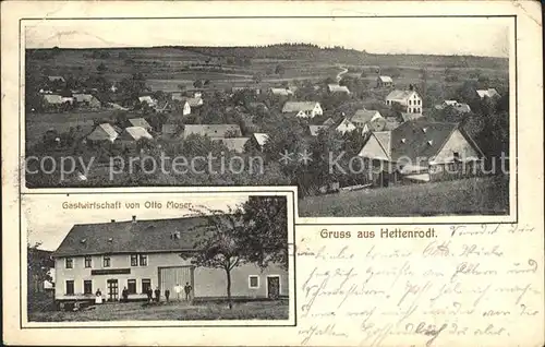 Hettenrodt Gesamtansicht und Gaststaette von Otto Moser / Hettenrodt /Birkenfeld LKR