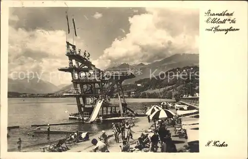 Millstatt Kaernten Strandbad Sprungturm / Millstatt Millstaetter See /Oberkaernten