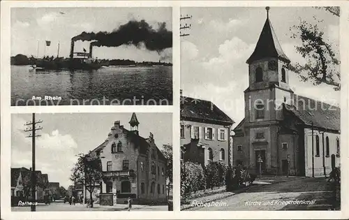 Elchesheim Elchesheim-Illingen Rathaus Kirche Kriegerdenkmal / Elchesheim-Illingen /Rastatt LKR