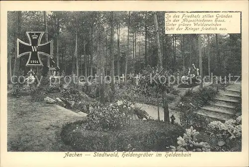 Aachen Stadtwald Heldengraeber im Heldenhain Kat. Aachen