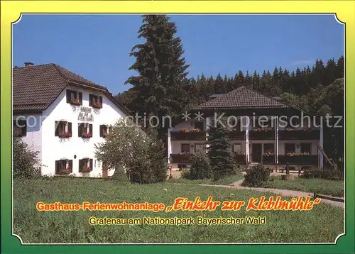 Grafenau Niederbayern Gasthaus Ferienwohnanlage  Einkehr zur Kleblmuehle  Kat. Grafenau