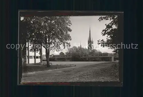 Hamburg Harvestehude Schulmotiv mit Kirche Kat. Hamburg