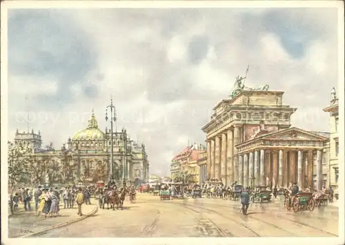 Berlin Brandenburger Tor nach einem Orig Aquarell von Wolfgang Tritt Kat. Berlin