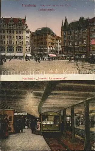 Hamburg Haltestelle Bahnhof Rathausmarkt Kat. Hamburg