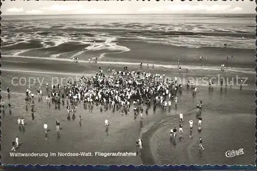 Cuxhaven Nordseebad Wattwanderung Fliegeraufnahme Kat. Cuxhaven