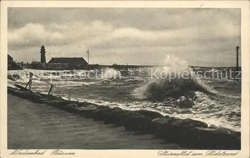 Buesum Nordseebad Sturmflut Suedstrand Kat. Buesum