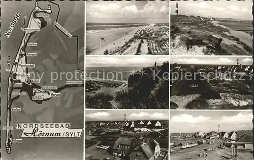 Hoernum Sylt Karte  Strand Leuchtturm Kat. Hoernum (Sylt)