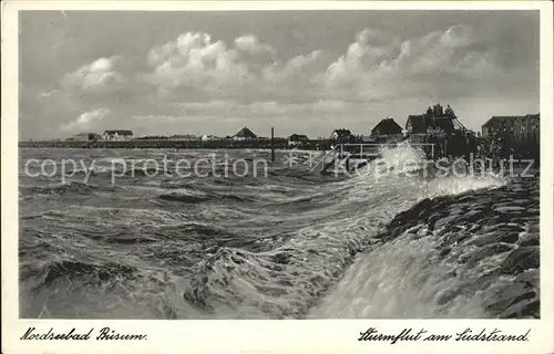 Buesum Nordseebad Suedstrand Sturmflut Kat. Buesum