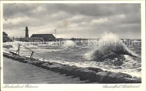 Buesum Nordseebad Sturmflut Suedstrand Kat. Buesum