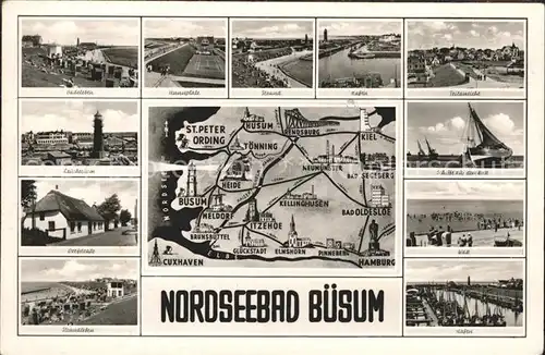 Buesum Nordseebad Leuchtturm Watt Dorfstrasse Kat. Buesum